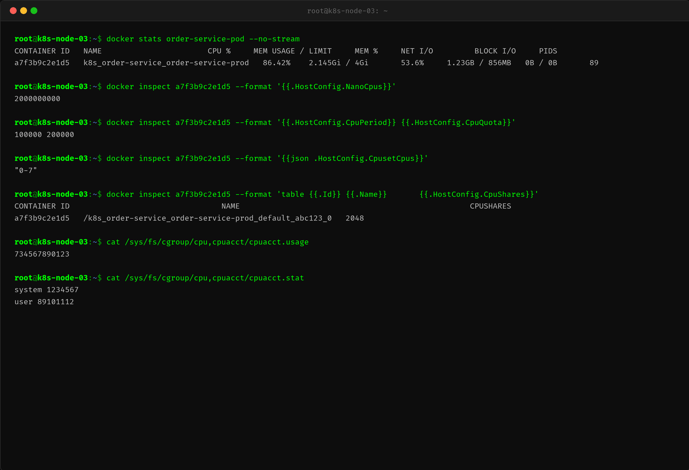 docker stats 显示 86.42%