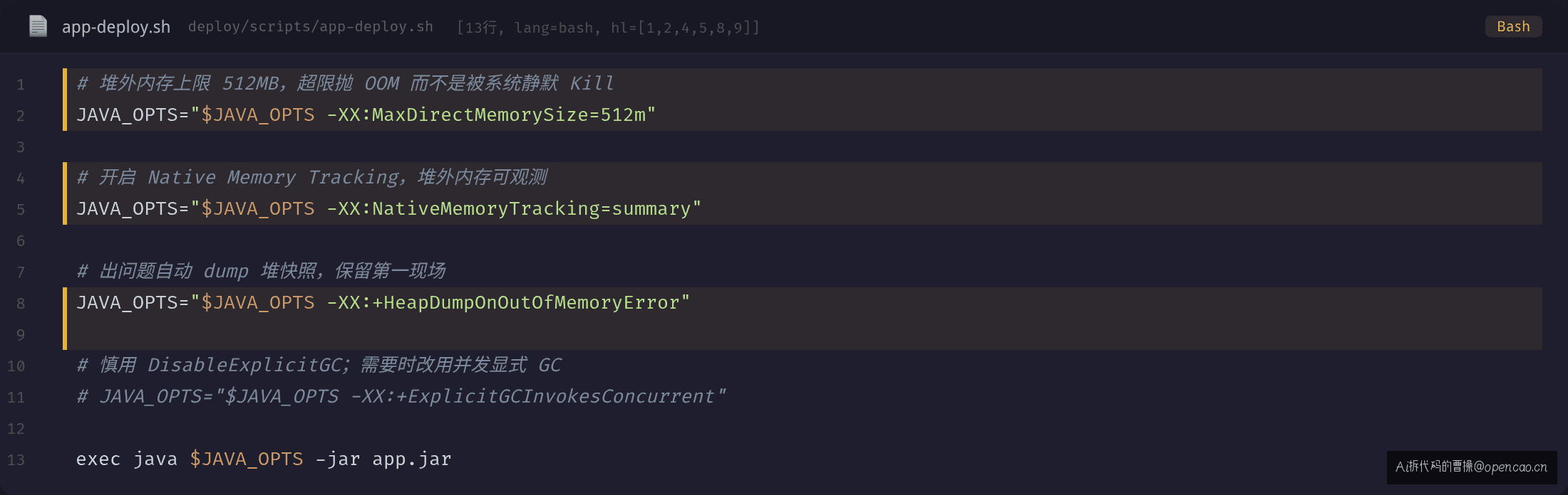 生产配置:MaxDirectMemorySize + NMT