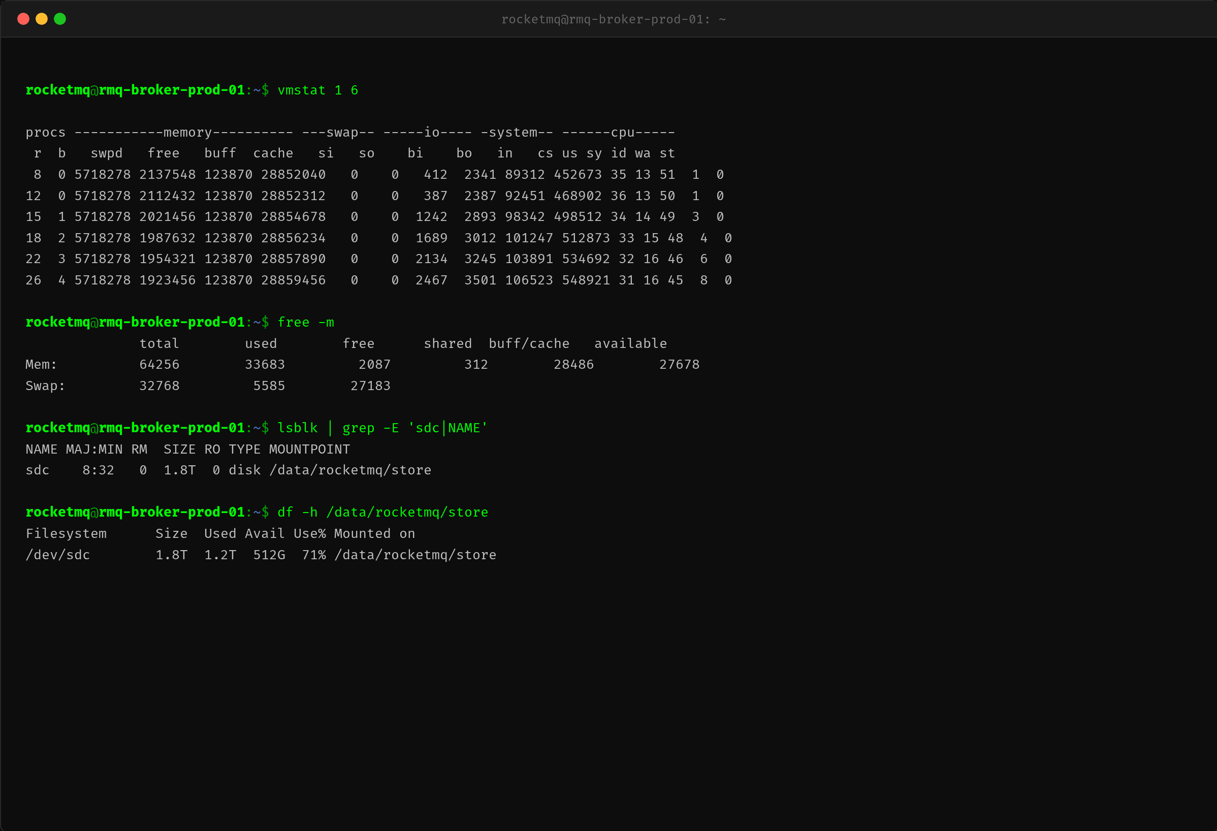 vmstat 内存/IO 统计