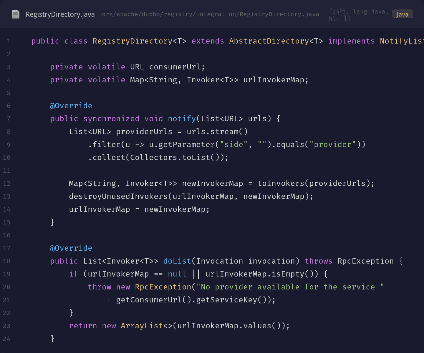RegistryDirectory 源码