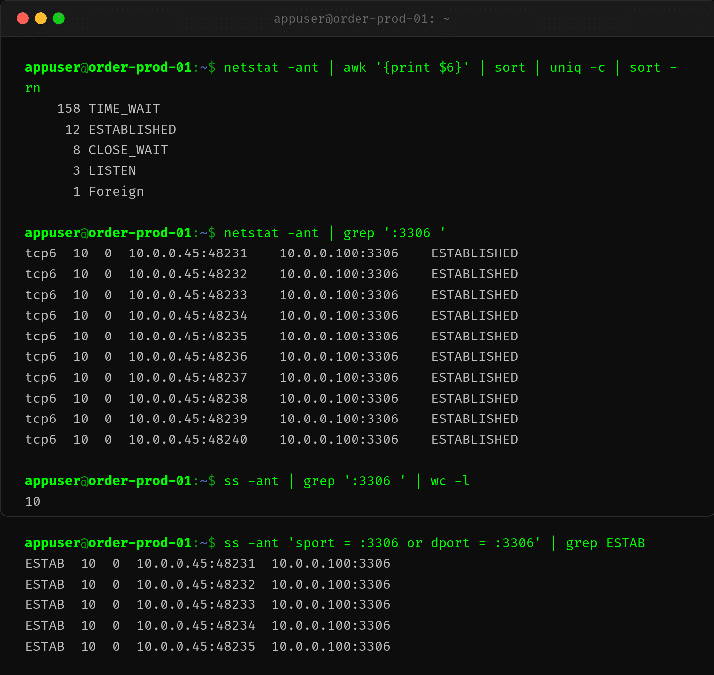 netstat 连接状态